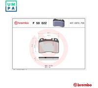 Brembo Brake Pad Set P 50 022 - Front - Mercedes-Benz E-Class 124/T-Model/Break/Convertible - 4pc