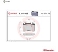BRAKE PAD SET DISC BRAKE P 50 022 FOR MERCEDES-BENZ 124/T-Model/Break E-CLASS