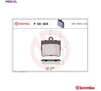 BRAKE PAD SET DISC BRAKE P 50 024 FOR MERCEDES-BENZ M111.921/920 1.8L 4cyl 2.5L