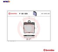 Brake pads P 50 025 BREMBO for MERCEDES-BENZ CHRYSLER