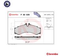 BRAKE PAD SET DISC BRAKE P 50 028 FOR VW LT/Mk/II/Platform/Chassis/28-46/Van