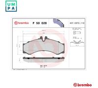 BREMBO P 50 028 Brake pad set
