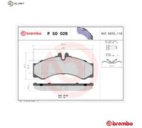 BREMBO P 50 028 Brake pad set