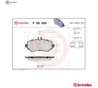 BRAKE PAD SET DISC BRAKE P 50 035 FOR MERCEDES-BENZ M 166.995 2.1L 4cyl A-CLASS