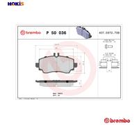 Brembo Brake Pads P 50 036 Front for Mercedes-Benz A-Class