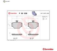 BRAKE PAD SET DISC BRAKE P 50 038 FOR SMART FORTWO/Cabrio/HATCH/PEQUENO 0.6L