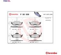 BREMBO P 50 039 Brake pad set