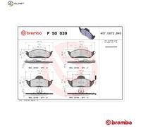 BREMBO P 50 039 Brake pad set