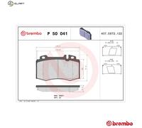 P50041 Front Brake Pad Set 4x Pads Prepared For Wear Indicator Braking By Brembo