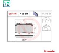 Brembo Front Brake Pad Set P50041 - 4x Pads Prepared for Wear Indicator - Mercedes-Benz