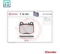 BREMBO P 50 043 Brake pad set