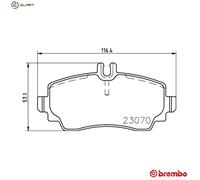 Brembo Brake Pad Set P 50 047 – Front Axle – Fits Mercedes-Benz Vaneo
