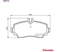 Brembo Brake Pad Set P 50 047 – Front Axle – Fits Mercedes-Benz Vaneo