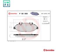 BREMBO P 50 050 Brake pad set