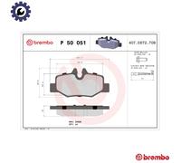 Brake pads P 50 051 BREMBO for MERCEDES-BENZ VITO / MIXTO Van VITO Bus VIANO