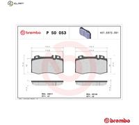 Brake Pad Set Front Braking Fits Mercedes SL C-Class Coupe - Brembo P 50 053X