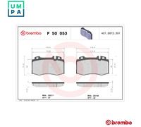 BRAKE PAD SET DISC BRAKE P 50 053X FOR MERCEDES-BENZ C-CLASS/T-Model SLK CLK