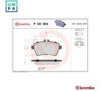 Brake pads P 50 054 BREMBO for MERCEDES-BENZ A-CLASS