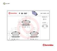 P50057 Front Brake Pad Set 4x Pads Prepared For Wear Indicator Braking By Brembo