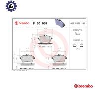 Brake pads P 50 057 BREMBO for MERCEDES-BENZ A-CLASS B-CLASS Sports Tourer