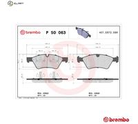 P50063 Front Brake Pad Set 4x Pads Prepared For Wear Indicator Braking By Brembo