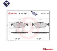P50063 Front Brake Pad Set 4x Pads Prepared For Wear Indicator Braking By Brembo