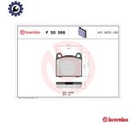 Brembo Brake Pad Set P 50 066 Rear - Fits Mercedes-Benz, Opel, Volvo