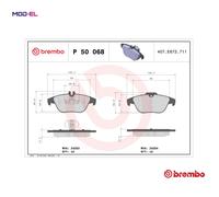 BREMBO P50068 Brake Pad Set For Disc Brake Rear Teves System Fits Mercedes-Benz