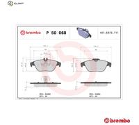 BREMBO P50068 Brake Pad Set For Disc Brake Rear Teves System Fits Mercedes-Benz