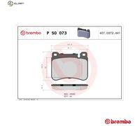 Brake pads P 50 073 BREMBO for MERCEDES-BENZ C-CLASS C-CLASS T-Model CLK SLK