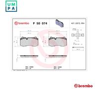 BRAKE PAD SET DISC BRAKE P 50 074X FOR MERCEDES-BENZ BRABUS OM642.932 3.0L 6cyl