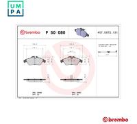 Brake pads P 50 080 BREMBO for MERCEDES-BENZ VW