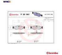 Brake pads P 50 081 BREMBO for MERCEDES-BENZ VW