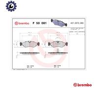 Brake pads P 50 081 BREMBO for MERCEDES-BENZ VW