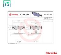 Brake pads P 50 081 BREMBO for MERCEDES-BENZ VW