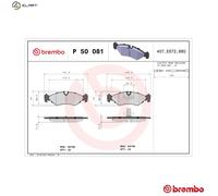 Brake pads P 50 081 BREMBO for MERCEDES-BENZ VW