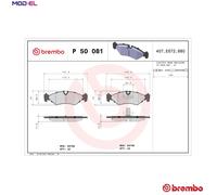 Brake pads P 50 081 BREMBO for MERCEDES-BENZ VW