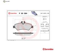 Brembo Brake Pads P 50 084 Rear, Fits Mercedes-Benz, VW