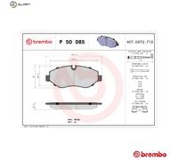 Brake pads P 50 085 BREMBO for MERCEDES-BENZ VW