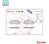 BRAKE PAD SET DISC BRAKE P 50 086 FOR MERCEDES-BENZ M 274.920 2.0L 4cyl 3.0L