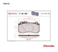 P50087 Front Brake Pad Set 4x Pads Prepared For Wear Indicator Braking By Brembo