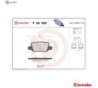 Brake pads P 50 090 BREMBO for MERCEDES-BENZ A-CLASS B-CLASS Sports Tourer