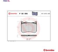 BRAKE PAD SET DISC BRAKE P 50 095 FOR MERCEDES-BENZ M 256.930 3.0L 6cyl E-CLASS