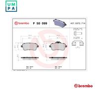 Brembo P50099 Rear Disc Brake Pad - Set of 4