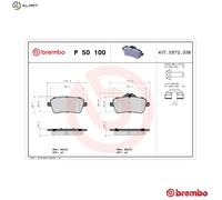 Brembo Rear Brake Pads P50100 - 4x Pads, Wear-Indicator - Mercedes GLE/GLS/M-Class