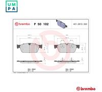 P50102 Front Brake Pad Set 4x Pads Prepared For Wear Indicator Braking By Brembo
