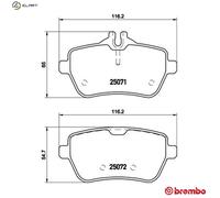 BREMBO P50103 Brake Pad Set Rear With Brake Caliper Screws Fits Mercedes-Benz SL