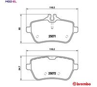 BREMBO P50103 Brake Pad Set Rear With Brake Caliper Screws Fits Mercedes-Benz SL