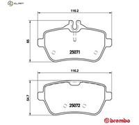 BREMBO P50103 Brake Pad Set Rear With Brake Caliper Screws Fits Mercedes-Benz SL