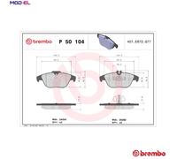 Brake pads P 50 104 BREMBO for MERCEDES-BENZ C-CLASS C-CLASS T-Model GLK-CLASS